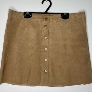 Pimkie leather snaps tan mini skirt